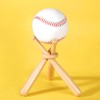 Honoson Baseball Stand Holders Balls Display Bat Wooden Stand Holder