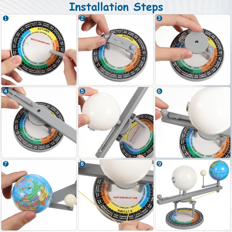 Abaodam Solar System Sun Earth Moon Orbital Model Children English