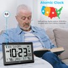 HODIK Wall Clock Atomic with Indoor Outdoor Temperature Battery Powered,