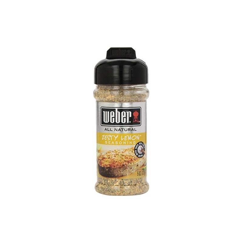 Weber All Natural Grill Seasoning, Zesty Lemon 5 Ounce (Pack