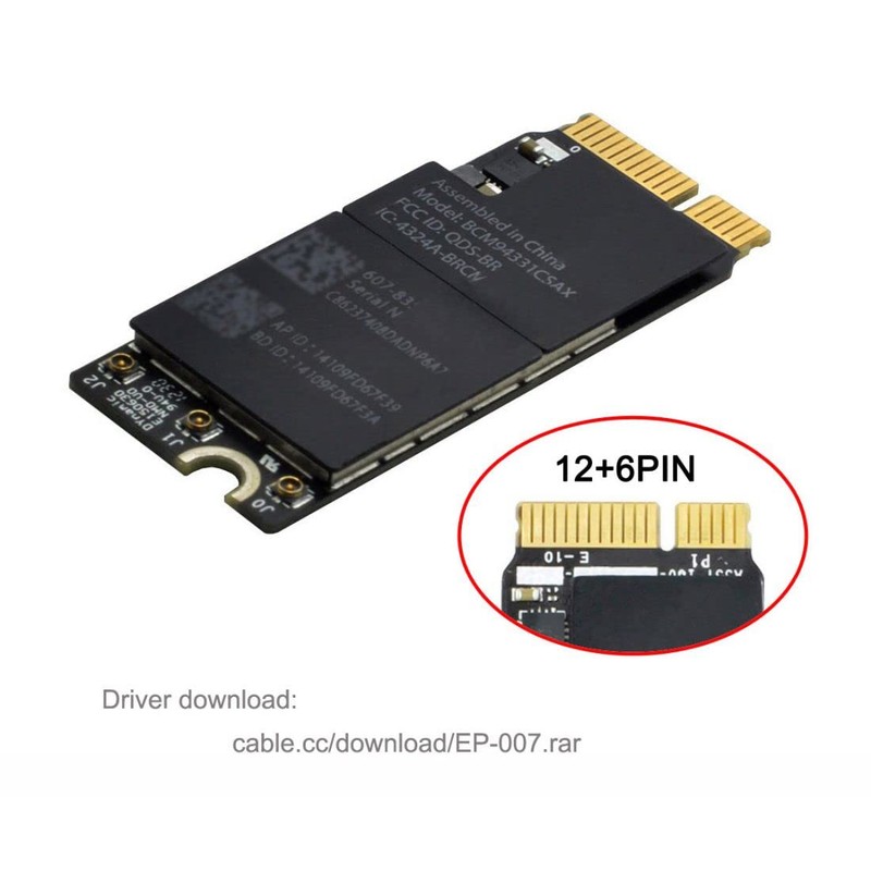 ChenYang CY Bluetooth Wireless WiFi Card Adapter BCM94331CSAX BCM94331CSDAX BCM4331