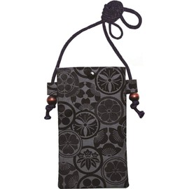 Maruchette, Made in Japan, Pochette, Small Case, Japanese Pattern, 4.3 x 0.4 x 7.3 inches (11 x 1 x 18.5 cm), Family Crest, Con