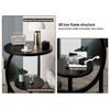 Serxis C-Shaped End Table,2 Tiers Round Side Table,Sofa Small Side