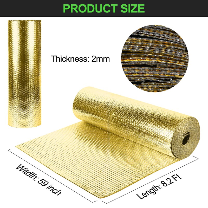Reflective Insulation Roll 59inch x 8.2Ft Double Bubble Reflective Aluminum