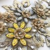 19 * 38cm 3D Colorful Flower Mesh Embroidered Rhinestone Lace