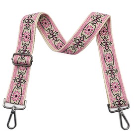 LEMEDE Purse Strap Adjustable Replacement Crossbody Bag Strap Retro Jacquard Embroidery Shoulder Straps for Canvas Bag