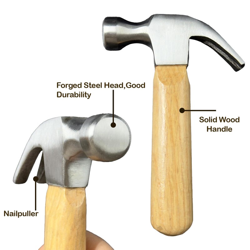 Mini Claw Hammer, Wooden Short Handle Claw Hammer 8 OZ