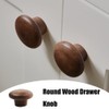 6 Pcs Round Wood Drawer Knobs: 1.5/0.8" Walnut Pulls, Suitable