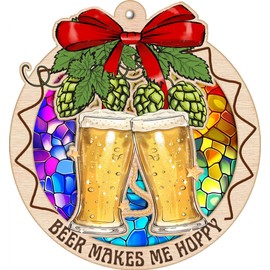 BlinkWishes Beer Christmas Ornament, Beer Hoppy Ornament Christmas Tree Decoration, Beer Enthusiast Keepsake, Xmas Gift for Beer Lovers, Beer Fans, Men, Women