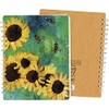 Sunflower & Bumble Bee Spiral Notebook Journal - 120 lined