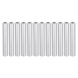 PATIKIL M3 Aluminum Spacers, 12 Pcs Metal Spacer Aluminum 3mm ID x 5mm OD x 37mm L Threaded Spacer Screw Standoff Round for RC Car Drones Motherboard, Silvery