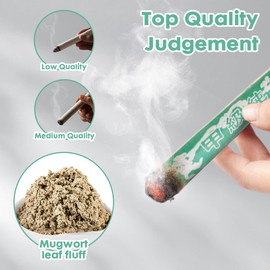 Resulzon 10 Rolls Mugwort Rolls Pure Moxa Rolls for Mild Moxibustion Health Care Muscle Pain Relieve Body Massage