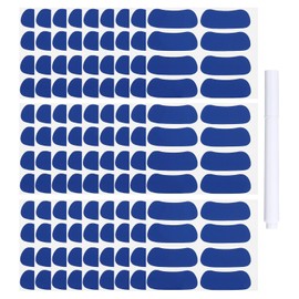 PATIKIL 112 Pairs Sports Eye Black Stickers, Under Eye Black Strips Football Face Stickers Breathable Eyeblack Sticker with Pencil for Baseball Fans on Game Day, Blue