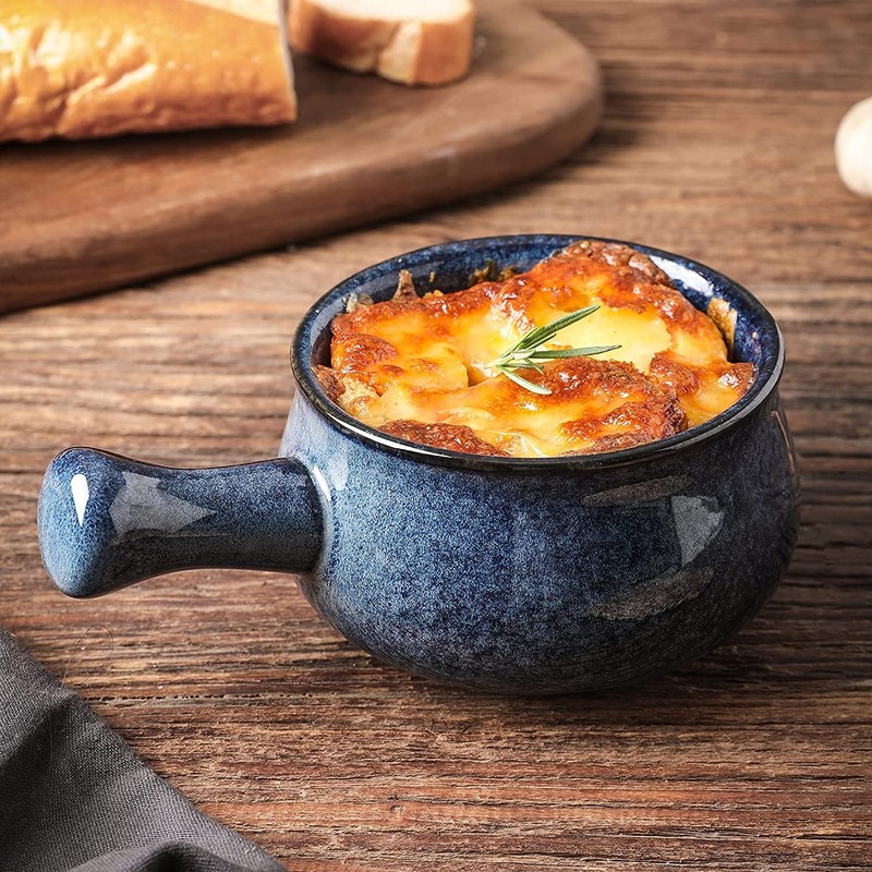 vicrays French Onion Soup Bowls With Handles, 26 Ounce for