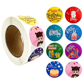 3000 PCS Happy Birthday Stickers for Kids,1 Inch 8 Designs Happy Holidays Stickers for Celebrate Birthday Pattern Decorative Sealing Stickers Labels for Kids Adults Home Classroom Birthday Party ﻿