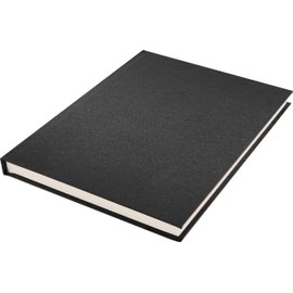 Kangaro Notebook A5 Blank Black Linen Cover 80 Sheets 140 g Cream White Paper
