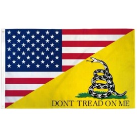 RFCO "USA GADSDEN COMBINATION" flag 3x5 ft polyester banner sign US USA/GADSDEN COMBO