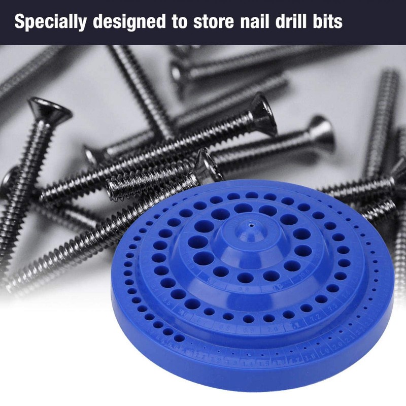 Jeanoko 1-13mm Drill Storage Box Round Shape Hard Plastic Drill