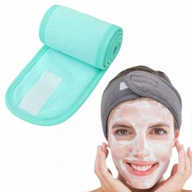 HSTWODE 1 x Cosmetic Hair Band, Adjustable Hair Band, Hair Bobbles Adjustable Hair Band for Face, Sports, Yoga, Spa (Light Green, Universal Size)