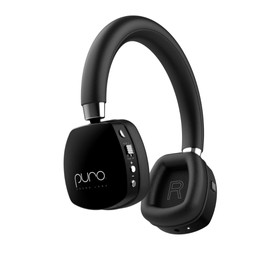 Puro Sound Labs PuroQuiet Plus Lautstärkebegrenzte On-Ear Active Noise Cancelling Bluetooth Kopfhörer – Leichte Kopfhörer für Kinder mit eingebautem Mikrofon – Sicherer Sound (Schwarz)