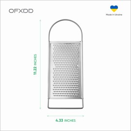 Fine Grater for Kitchen - Flat Grater Stainless Steel - Shredder Kitchen with Handle - Food Grater for Cheese, Fruits, Vegetables