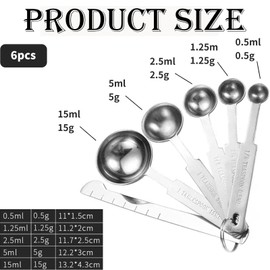 11 Pcs Tablespoon Measuring Spoon, 1/4, 1/8, 1/16, 1/32, 1/64 TSP Measuring Spoons, Stainless Steel Measuring Spoons, for Cooking Baking Powders, Spices