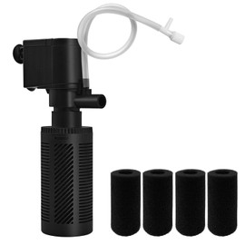 DOMICA Small Aquarium Filter with Aeration System 92GPH 5W Internal Filter for 3 to 10 Gallons Fish Tank, Submersible Fish Tank Filter