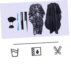 TOVINANNA 7pcs Professional Hair Cutting Set Hairdressing Cape Clips Comb Accessories for Barbers Home Use Materials
