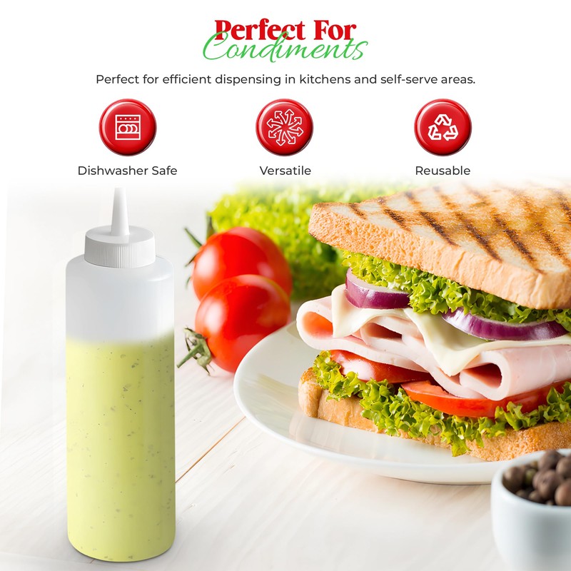 OCS Parts 8 Ounce Clear Squeeze Bottle | Easy to