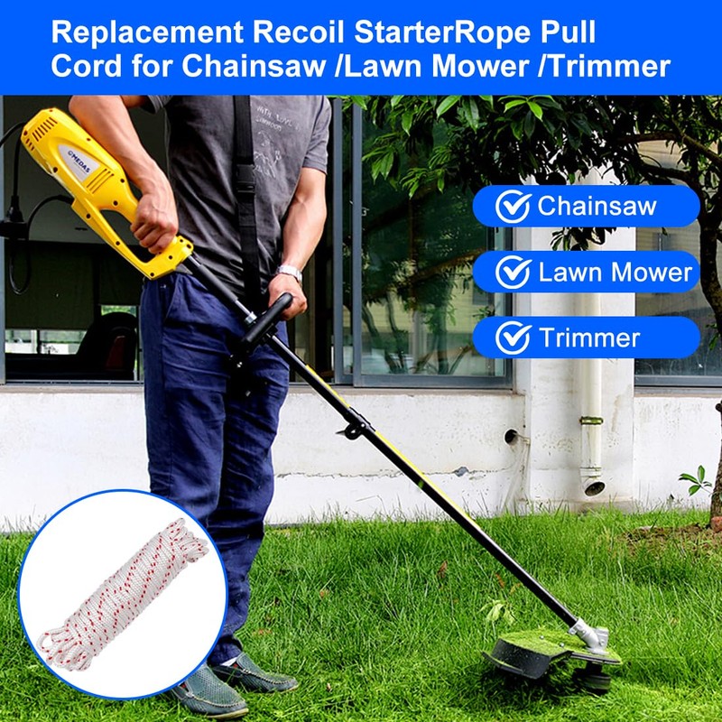 LICQIC 10 Meters 50 mm Recoil Starter Rope Pull Cord,