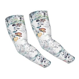MINIOZE Blue Dragonfly Butterfly Summer Sleeves For Women Sun Protection Thorn Proof Cooling Arm Sleeves To Cover Arms For Garden Sports Outdoors