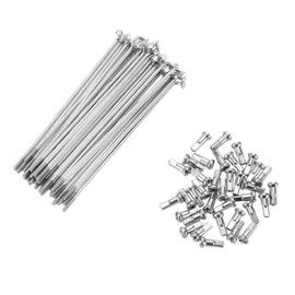 A ABSOPRO Bike Bicycle Spokes 14G 103MM Mountain Bike Spokes Carbon Steel Silver Tone 36Pcs