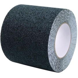 Duccinp Anti Slip Tape with Bright Black Grip Stripes 10cm x 10m Waterproof Hazard Caution Warning Tape for Outdoor Stairs, Step Treads, Ramp, Skateboard