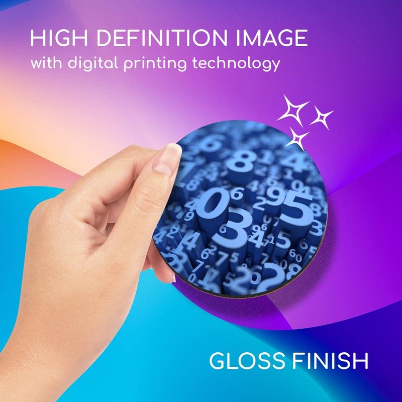 1 x Round Coaster - Blue Number Art Maths Physics