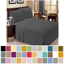 LuxClub 6 PC Sheet Set Bamboo Sheets Deep Pockets 18" Eco Friendly Wrinkle Free Sheets Machine Washable Hotel Bedding Silky Soft - Dark Grey California King