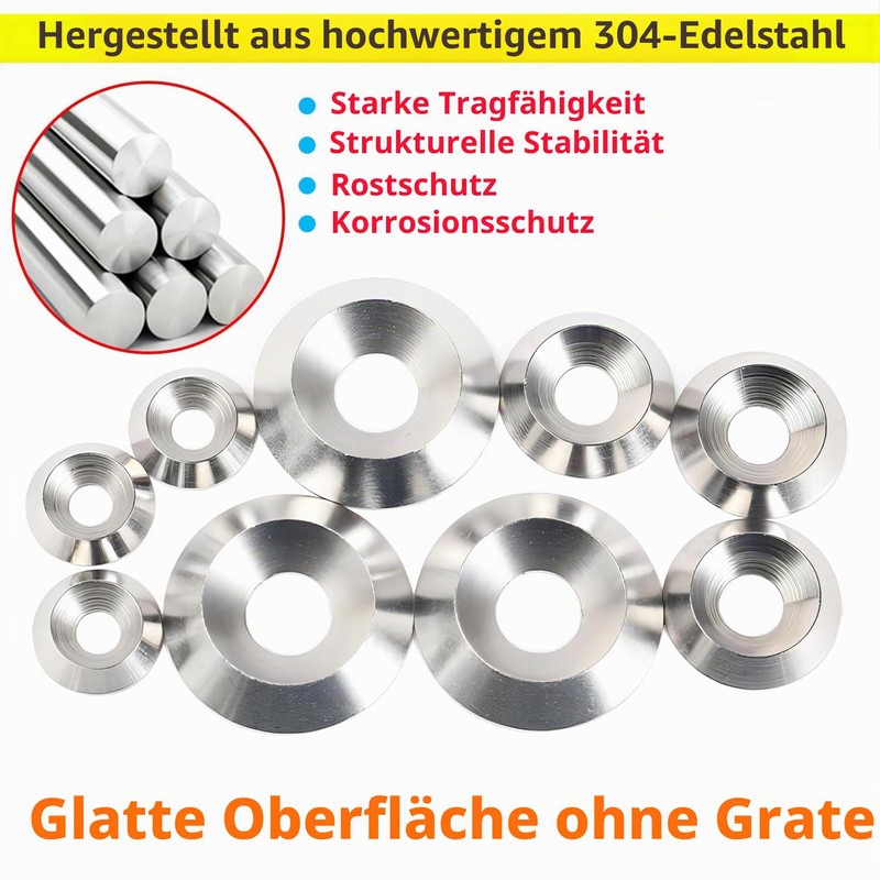 Ctyjia Countersunk Washer, Stainless Steel Washer, M6 x 15 mm