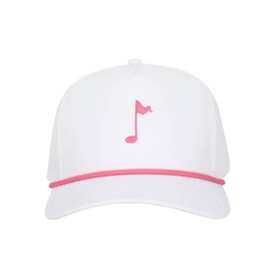 Golf Made Me Do It Melody Rope Hat - Adjustable Snapback Golf Hat, One Size Fits All (White/Pink)