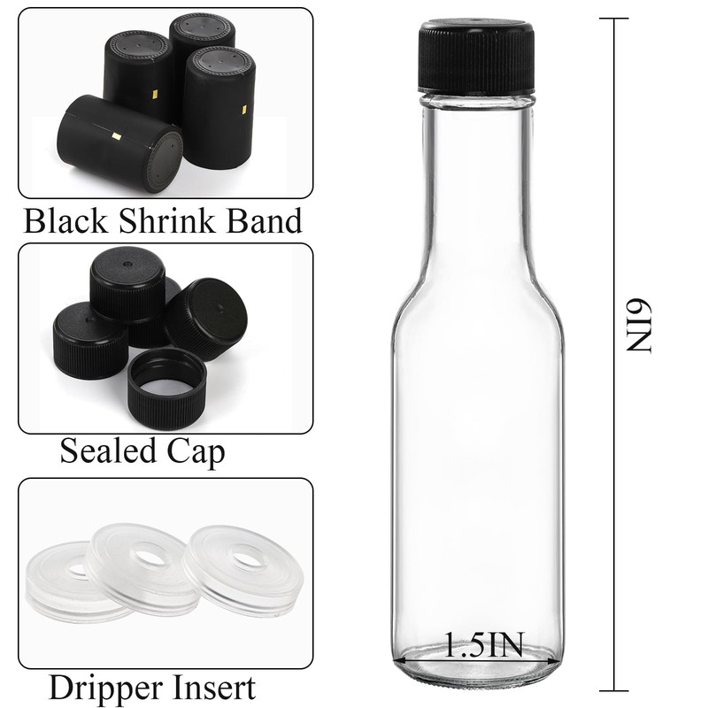 Cedilis 36 Pack Small Glass Bottle, 3oz Glass Woozy Bottle,