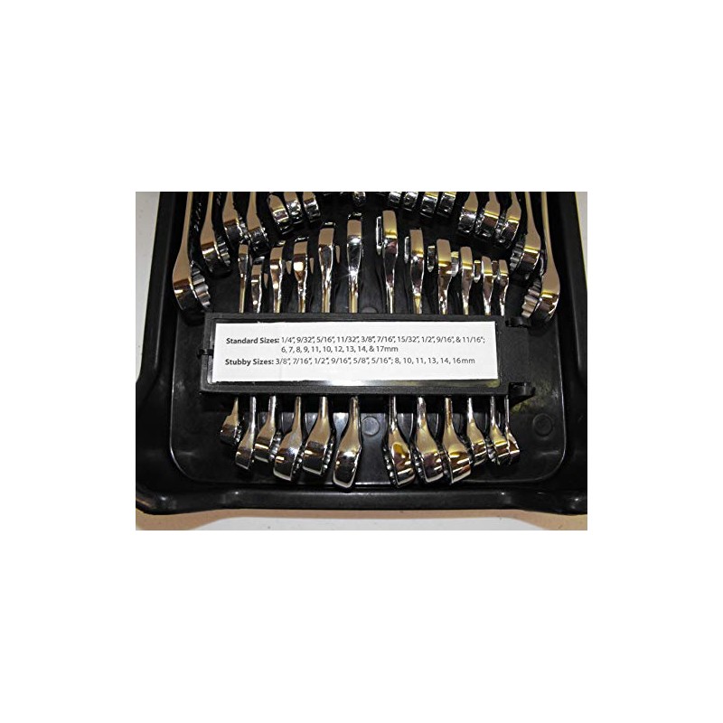 32 Piece SAE and Metric Fully Polished Combination Wrench Set