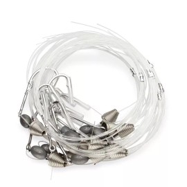 Extreme Offshore Ballyhoo Pin Rig Marlin Wahoo Tuna Dorado Mahi Dolphin 1/2 oz Sinker with Leader - 10 Pack 8/0