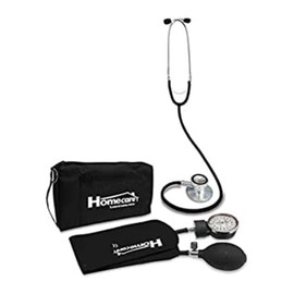 Homecare Kit Baumanómetro con Estetoscopio Simplex Negro 100% Preciso con Estuche Portátil + REGALO SALUD 360
