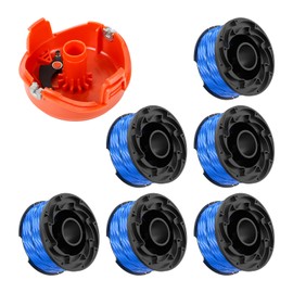 A6441 Trimmer Replacement Spool & A6442-XJ Cover, 1.6mm Spool Lines, Compatible with Black & Decker GL315, GL337, GL350, GL650, GL651, GL652, GL653, GL655, GL656 (6 Spools ols+1 Cover 11