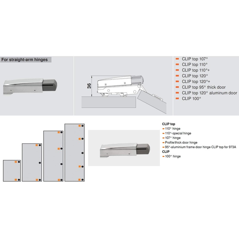 Blum BLUMOTION Soft Closing Mechanism for Straight-Arm Clip Top and