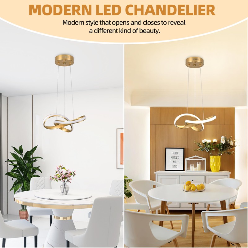 Mccokaige Modern LED Chandelier Contemporary Pendant Lighting Ring Light Fixture