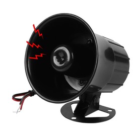 Wired Alarm Siren Horn Speaker 110dB DC 12V Burglar Alarm System for Outdoor Security (Black)