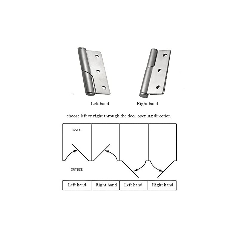 Pair of Door Hinges Rising Butt Handed Left Lift Off
