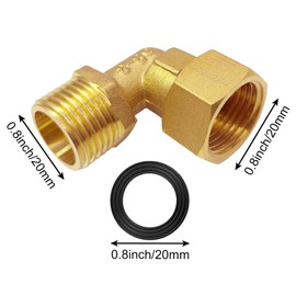 Joywayus Brass 1/2"G Male to Female 90 Degree Elbow Connectors for Clawfoot Bath Tub Mount Shower Faucet Water Line Adapter (Pack of 2)