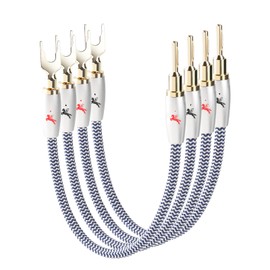 Impeto HI-FI Series BiWire Jumper, Speaker Jumper Cable, Banana Plug to Y Plug, Speaker Cable, 1.33mm², for Home Theater, Speakers/Amplifiers etc., 20 cm, Pack of 4