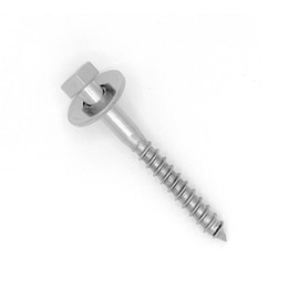 NOLDAR Hexagon wood screws. Stainless steel AISI 304 (A2). Set of 10 stainless steel screws wood with 10 washers (large outer diameter). Partially threaded screws. (diameter 10 x 100 mm)