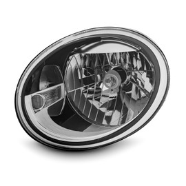 AKKON - Fits 2012-2019 Volkswagen VW Beetle [Halogen Type] Chrome Headlight Headlamp Driver Left Side Replacement